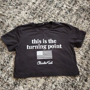 Charlie Kirk “This Is The Turning Point” Graphic Crop Top Size Medium NWOT